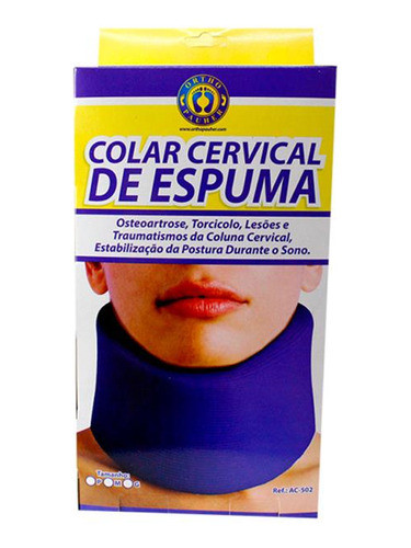 Colar Cervical Azul De Espuma Tamanho M 0