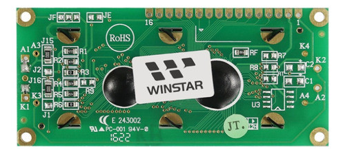 Wh1602a Display Lcd 16x2 Caracteres Bkl Am/ver X2u 1