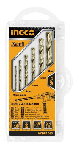 Juego Mechas P/metal 2-8 Mm. 6 Uni. Akdb1065 Ingco Ferreplus 0