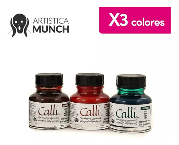 Tinta Caligrafia Lettering Daler Rowney 29.5ml Set 3 Colores 1 Tinta Caligrafia Lettering Daler Rowney 29.5ml Set 3 Colores 1