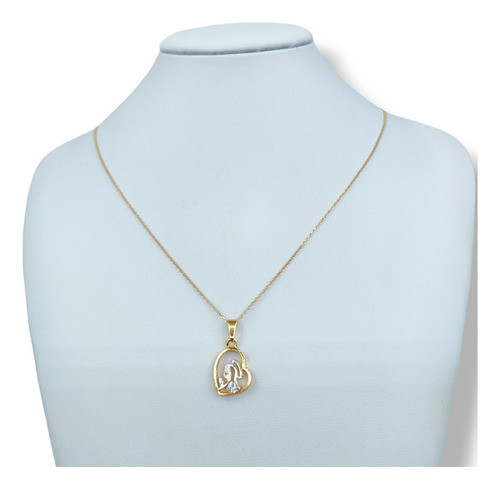 Cadena C/dije Virgen Niña Laminado En Oro 18k Calidad Cra 0