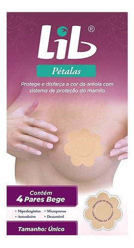 Protetores De Seios Lib Pétalas 4 Pares Bege 0