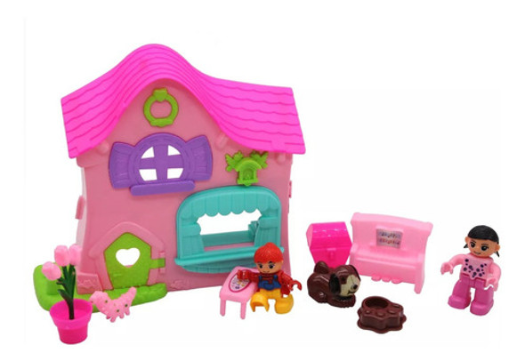 Casita De Muñecos Con Muebles En Caja 0 Casita De Muñecos Con Muebles En Caja 0