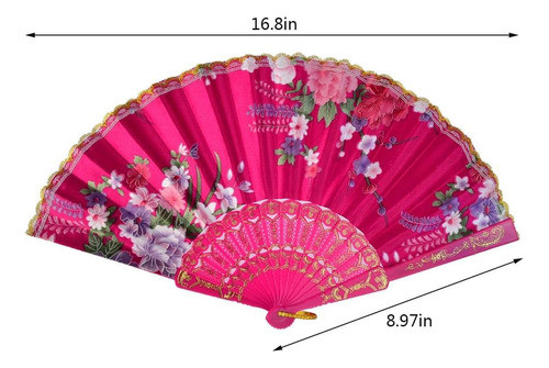 Tayfremn 10 Uds. Abanico De Mano Plegable Floral Con Patrón 1