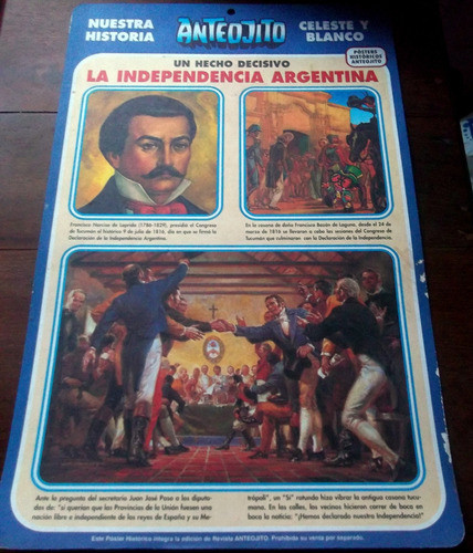 Independencia Anteojito Antigua Lamina Educativa *  La Plata 0