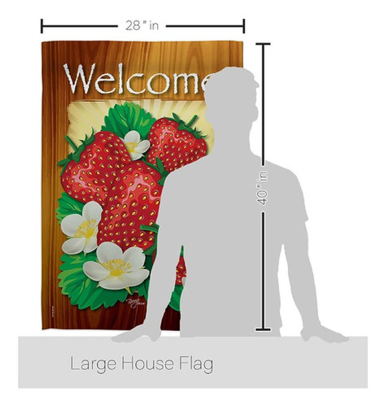 ~? Breeze Decor Ft-h-117023-ip Welcome Strawberries Garden F 1