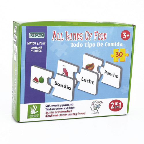 Puzzle Match & Play Comidas Original Ditoys 1