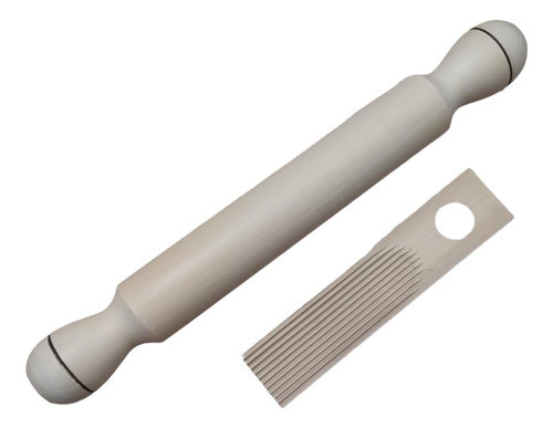 Juego Palo De Amasar  28 Cm + Ñoquera Ferpa Madera Kit 0