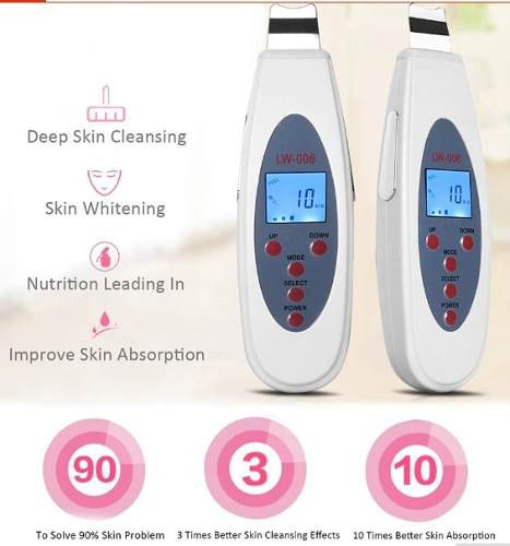 Peeling Ultrassonico Portatil Com Tela Lcd Limpeza Pele Top 1