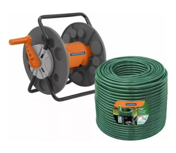 Enrollador Soporte Mas Manguera 3 Capas 50 Metros Tramontina 0