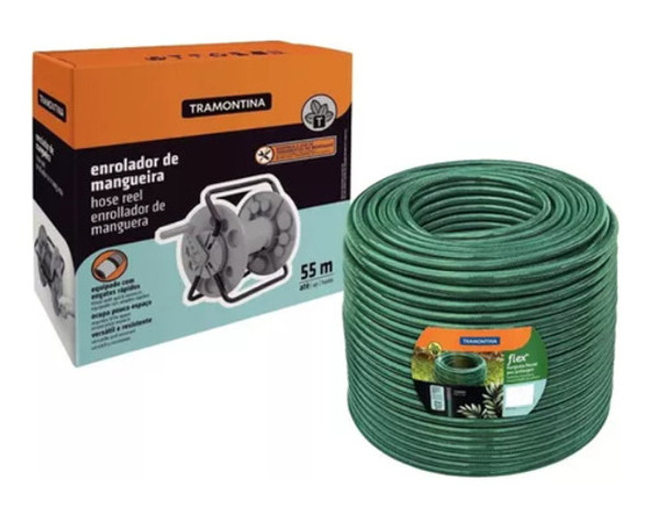 Enrollador Soporte Mas Manguera 3 Capas 50 Metros Tramontina 1