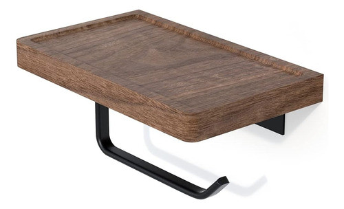 Iurrdop Soporte De Papel Higiénico Con Estante De Madera De 0