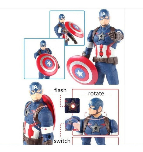 Muñeco Capitan America Luz Y Sonido - Grande 30 Cm 1