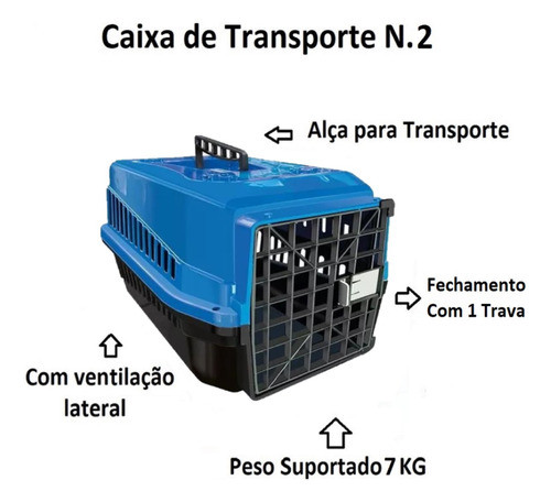 Mordedor Corda Pet + Caixa Transporte Pet N2 Chalesco Azul 1