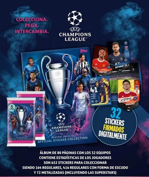 Album Vacio Champions 2021 + 5 Sobres Figus  Cerrados Nuevo 1