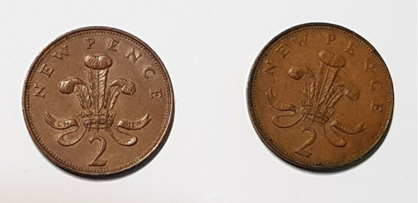 Lote 2 Monedas De 2 Peniques Reino Unido 1971 2 New Pence 0 Lote 2 Monedas De 2 Peniques Reino Unido 1971 2 New Pence 0