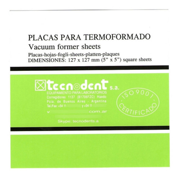 Lc-212 Placa Ortodoncia Rígida 0.030 X 10 - Tecnodent 0
