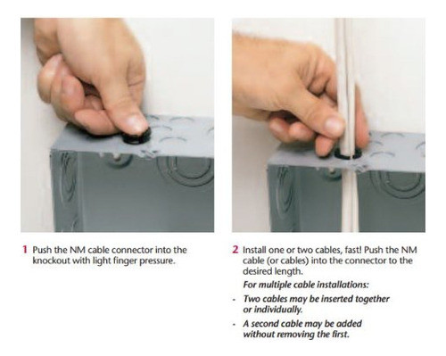 Arlington Nm94-25 - Conector De Cable Nm De Botn Negro, Tama 1