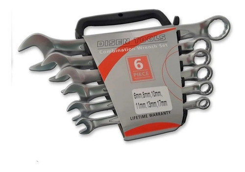 Llaves Combinadas Cromadas Set 6 Piezas Herramientas 6 A 17m 0