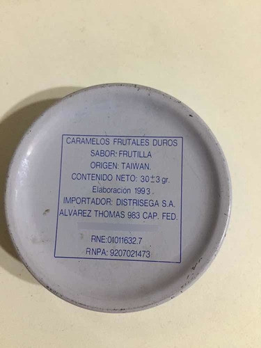 Antigua Lata Caramelos Frutales 1993 Taiwan 1