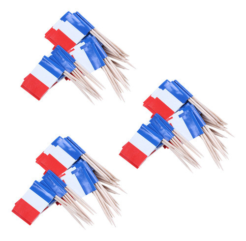 Lote De 150 Peças De Palito De Madeira Com Bandeira Para Dec 0