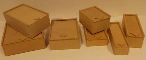 Caja De Fibrofacil Tapa Corrediza 12x12x2cm Combo X 10un 1