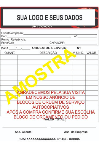 20 Talão De Orçamento Ordem De Serviço 1