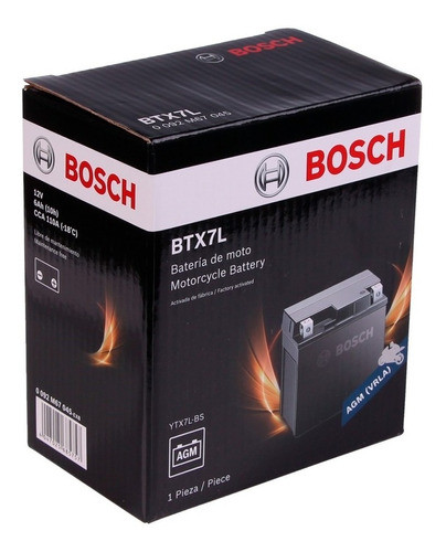 Bateria Moto Bosch Btx7l Ytx7l-bs Honda Xr 250 Tornado 0