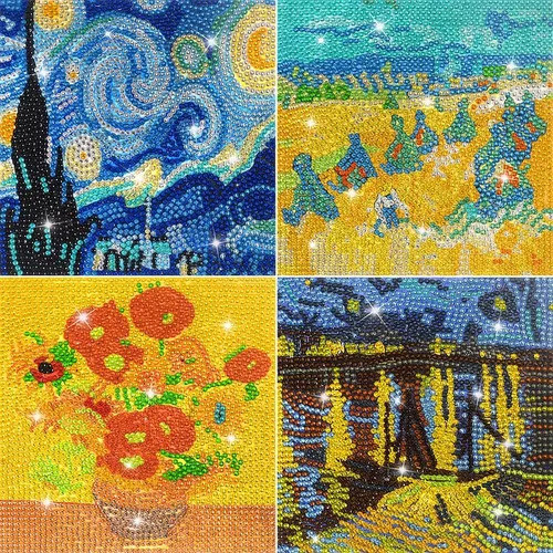 Kit De Pintura 5d Para Principiantes X 4 Unidades 15 X 15cm 0