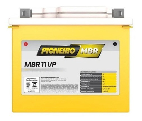 Batería Moto Pioneiro Mbr11vp=ytx12-bs Cb400 11a/h Nanymotos 0