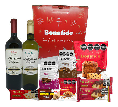 Caja Navideña Box 17 Bonafide Nicasia Canasta Navidad Vinos 0