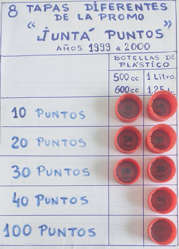 Coca Cola 53 Tapas Plastico Dif's De 16 Promos 2000-13 (243) 0