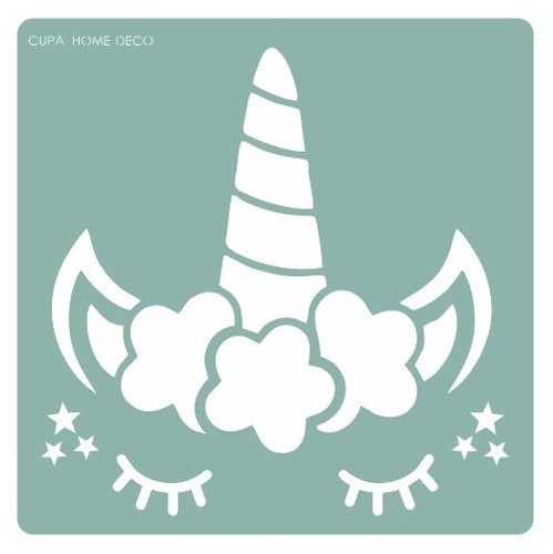 Stencil Unicornio Infantil Niños Pared Tela Muebles Deco 0
