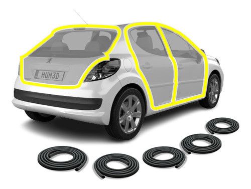 Combo Burletes De Puerta Y Baul Peugeot 207 3p + Regalo 0