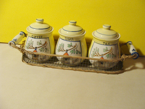 Set De Cocina Para Café, Té Y Azucar Con Bandeja En Rosario 0