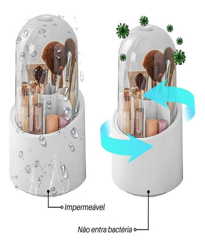 Organizador Giratório 360° Maquiagem Pincel Acrílico Grande 1