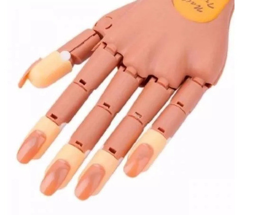 Mão Manicure Unhas Gel Acrigel Postiça Articulada Treino Kit 1