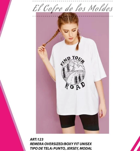 Molde Digital Remera Oversize, Patron Pack Talles Xs Al Xxl 0