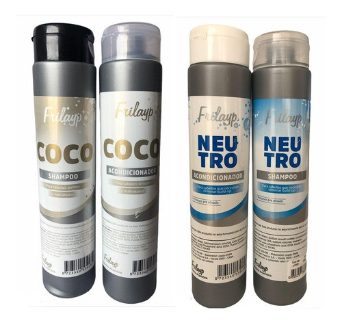 Kit Shampoo Coco/neutro + Acondicionador Coco/ Neutro Frilay 0