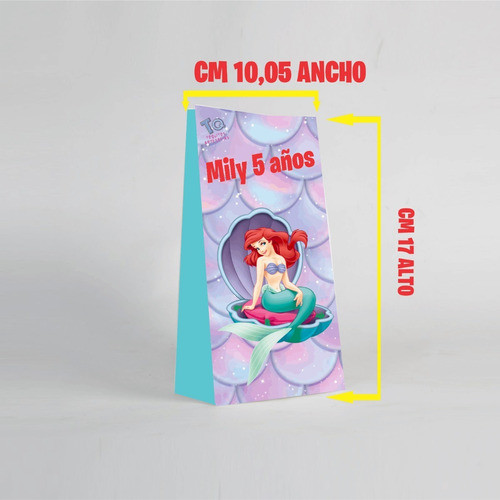 Bolsas La Sirenita Para Sorpresitas O Souvenirs Pack X10 1