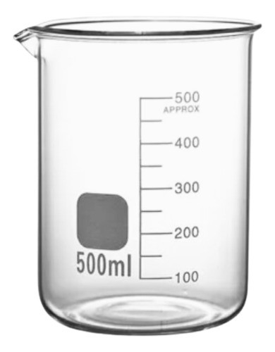 Béquer Becker Vidro 500ml + Perola De Vidro 5mm 1000g 1