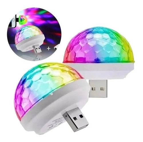 Mini Luz Lampara Esfera Audio Ritmica Celular Usb Fiestas 0