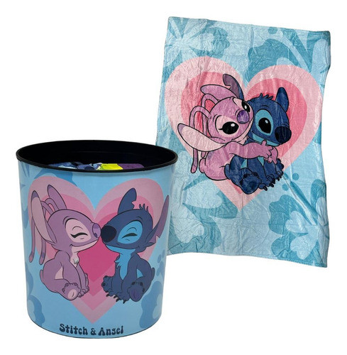 Kit Manta + Balde Pipoca Stitch Disney - Zona Criativa 0