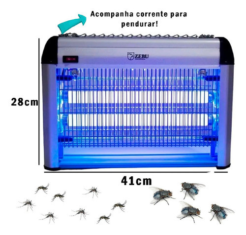 Mata Inseto 2x10w 220v Zebu Kl-306 Ik205 0