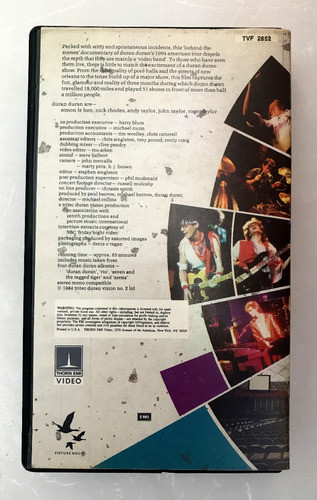 Duran Duran - Sing Blue Silver Vhs Made In Usa Impecable!!! 1