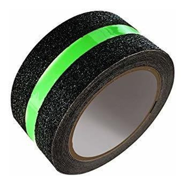 Cinta Antideslizante - Negro/banda Fluorescente- 5cm X 5m 1 Cinta Antideslizante - Negro/banda Fluorescente- 5cm X 5m 1