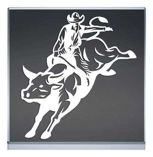 Cowboy Riding Bull Calcomana Para Coche, Camin, Parachoques, 0