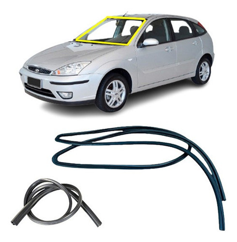 Jogo Borracha Parabrisa Vidro Dianteiro Focus Até 2009 0