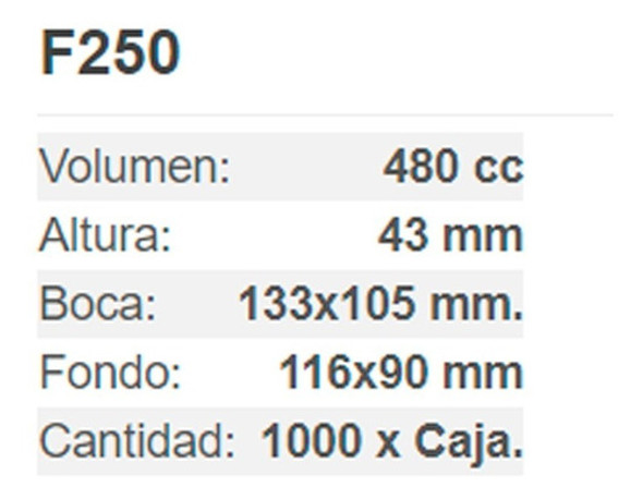 Bandeja Alumnio Delivery C/ Tapa F250 X100 Unidades 480 Cc 1