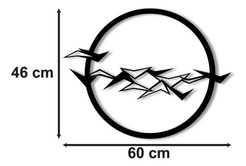 Decoração De Parede Pássaros Abstratos Em Mdf 6mm Vazado 1